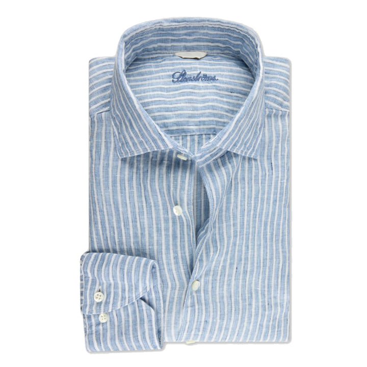 Blue Stripe Linen Sport Shirt
