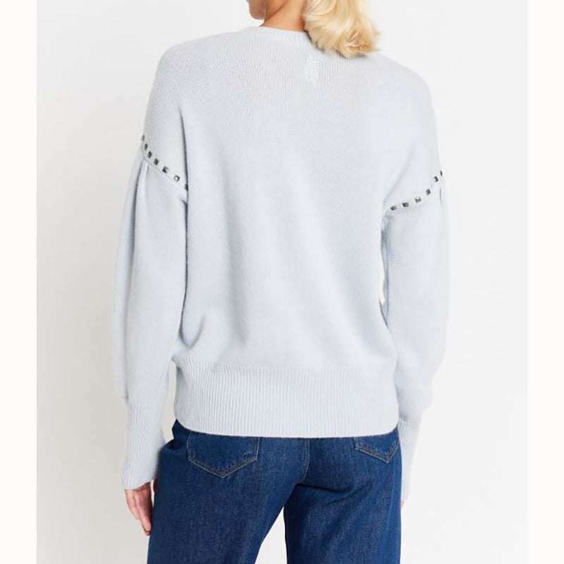 Stud Sleeve Pullover Sweater