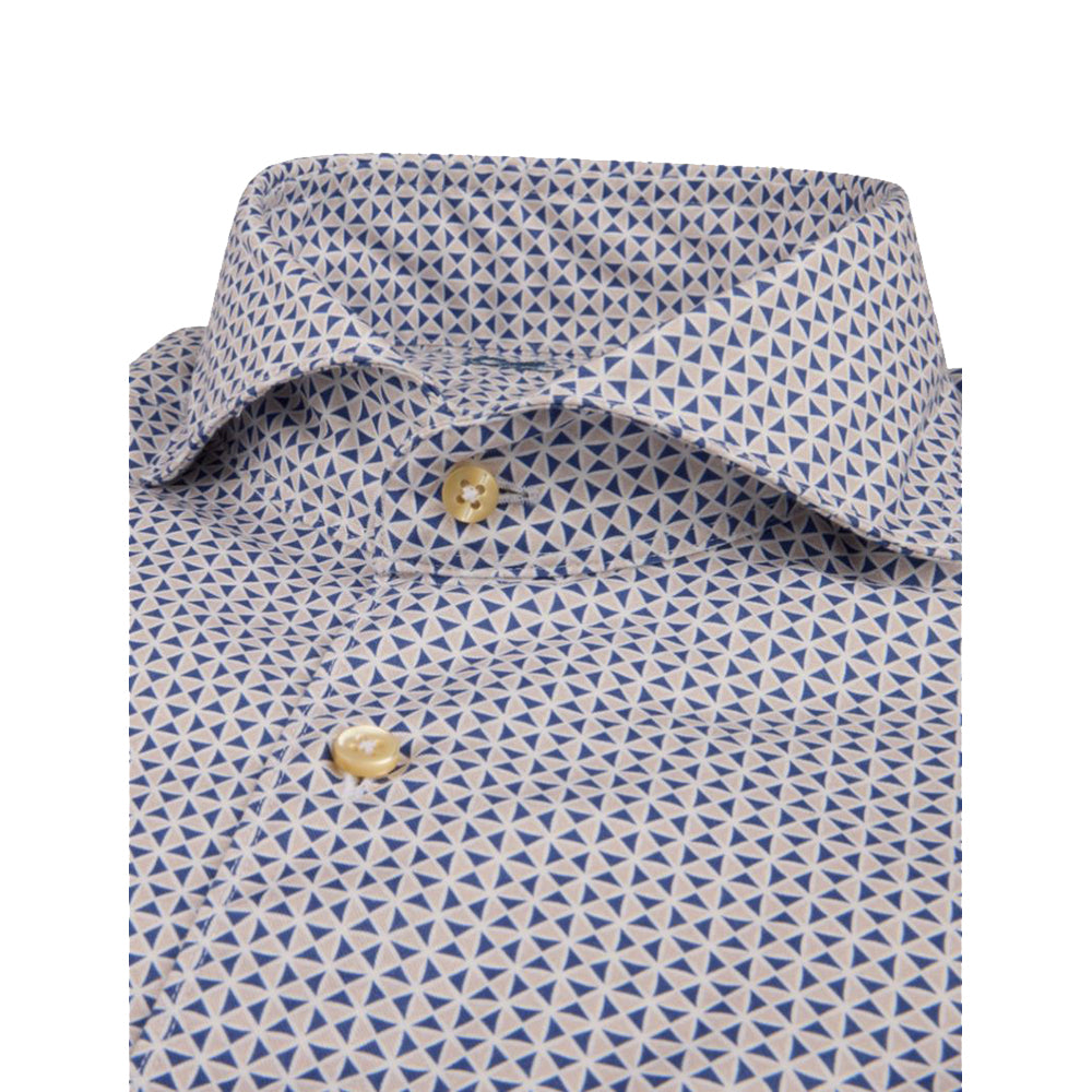 Blue Patterned Twill Shirt
