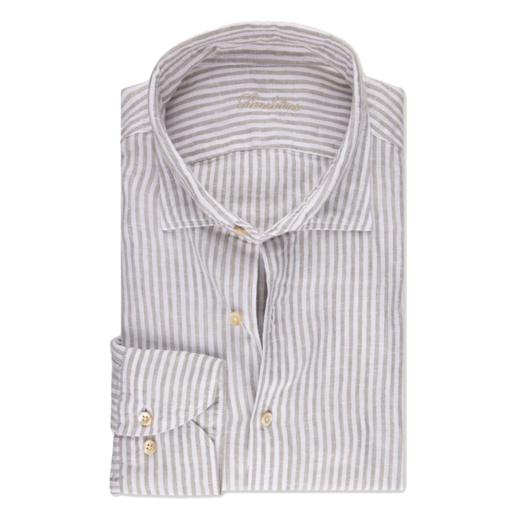 Grey Stripe Linen Shirt