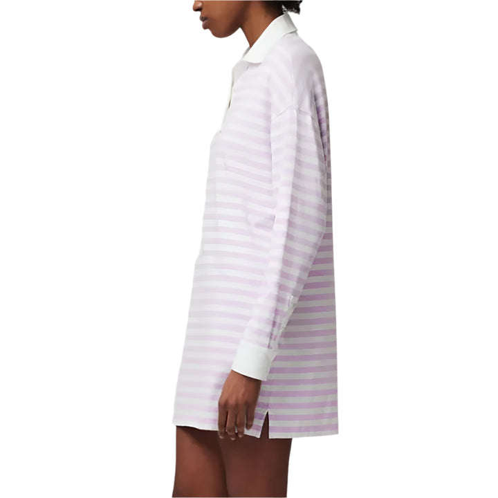 Jersey Stripe Long Sleeve Polo Dress