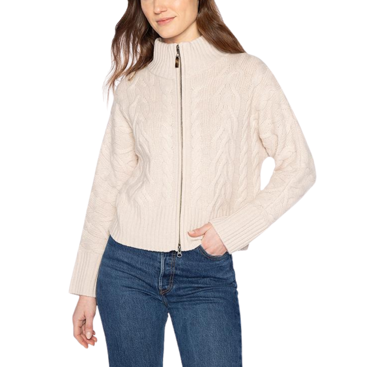 Luxe Cable Zip Cardigan