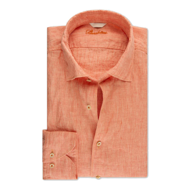 Orange Linen Sport Shirt