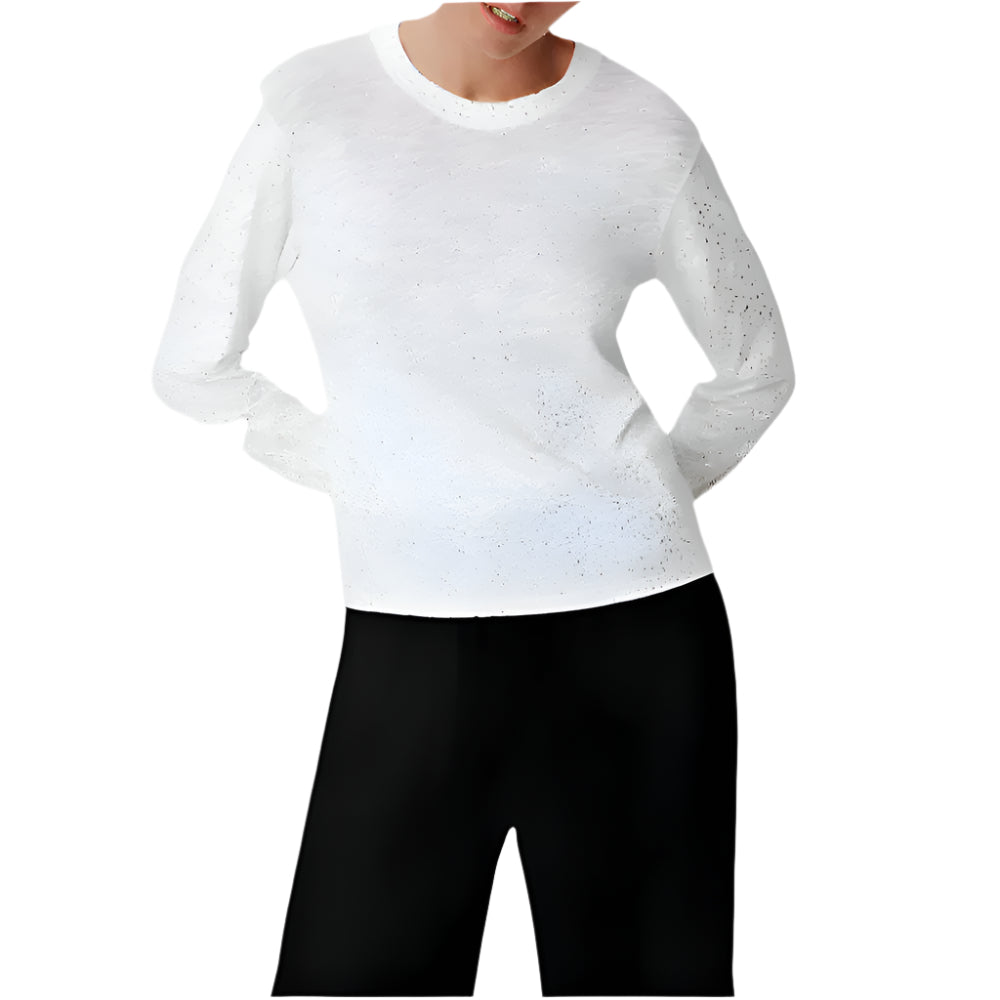 Slub Jersey L/S Crop Tee with Foil