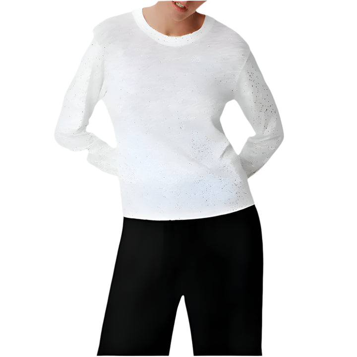 Slub Jersey L/S Crop Tee with Foil