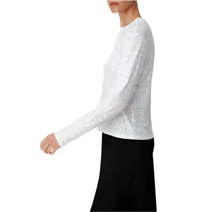 Slub Jersey L/S Crop Tee with Foil