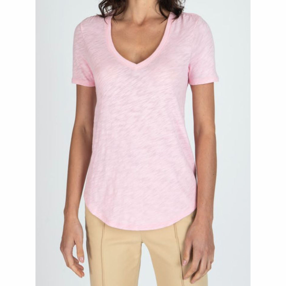 Short Sleeve Slub Classic VNeck Tee