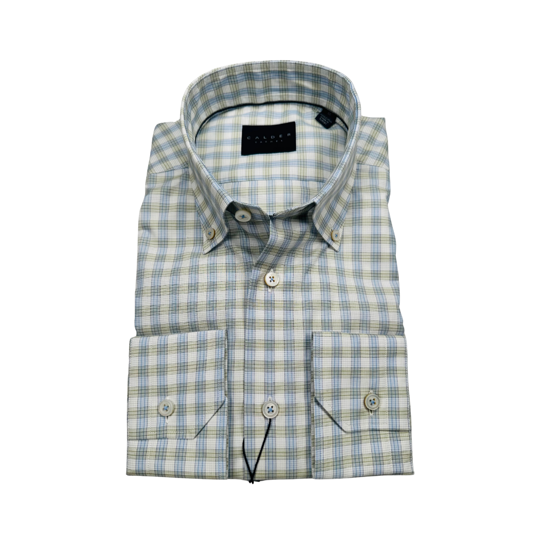 Poplin Check - Olive