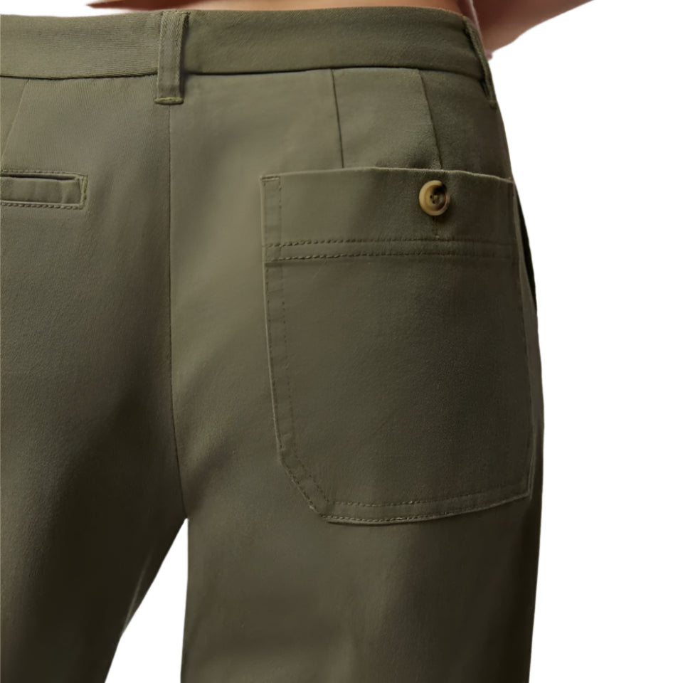 Cotton Twill Boyfriend Pant - Army