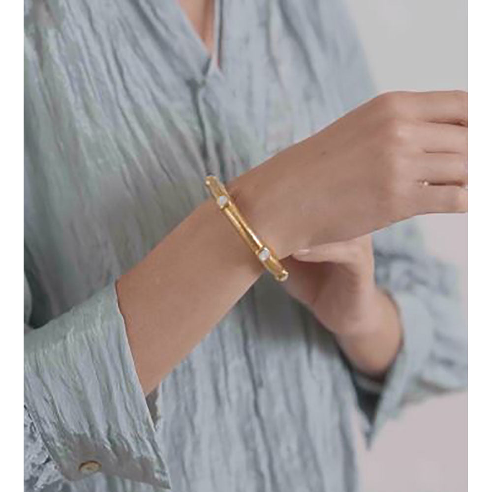 Catalina Hinge Bangle - Mother of Pearl