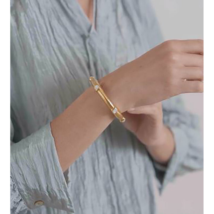 Catalina Hinge Bangle - Mother of Pearl