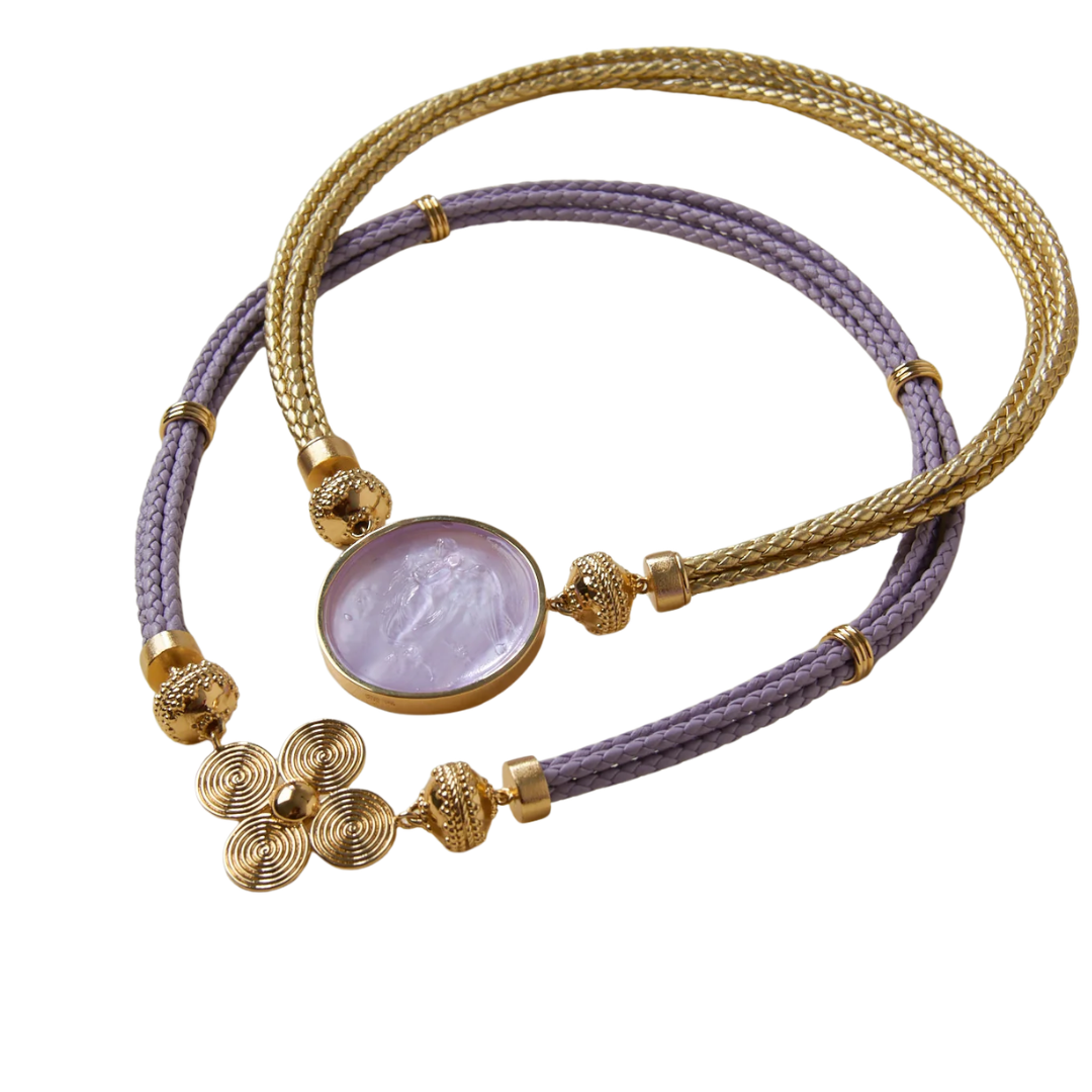 Aspen Braided Lilac Leather