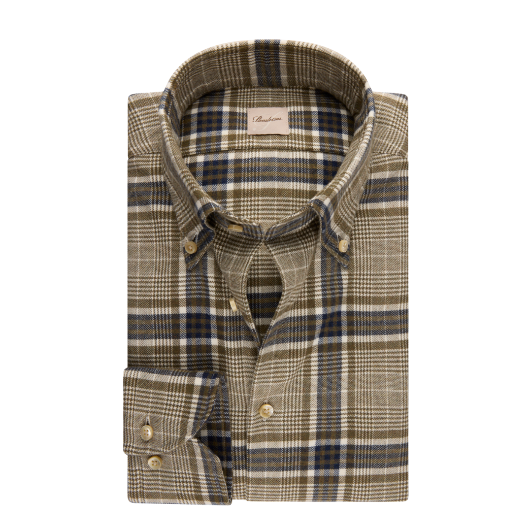 Green Checked Flannel Shirt