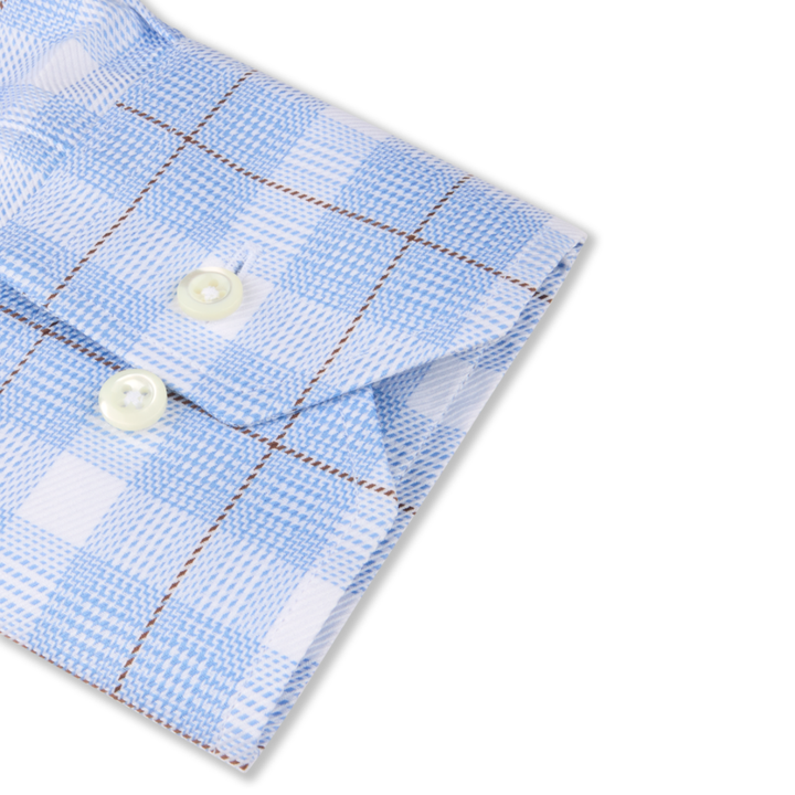 Light Blue Checked Twill Shirt