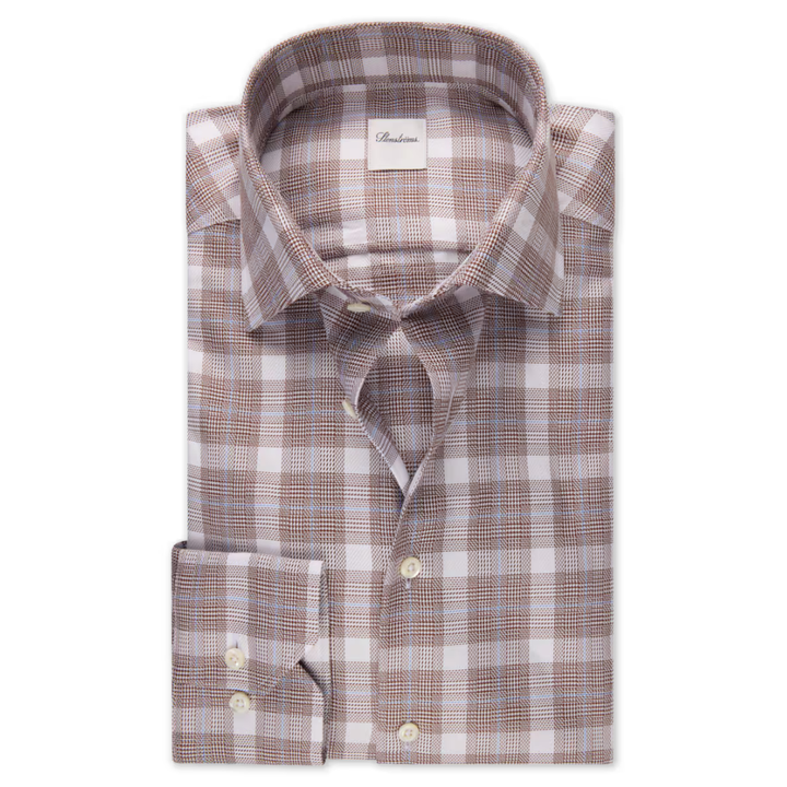 Brown Checked Twill Shirt