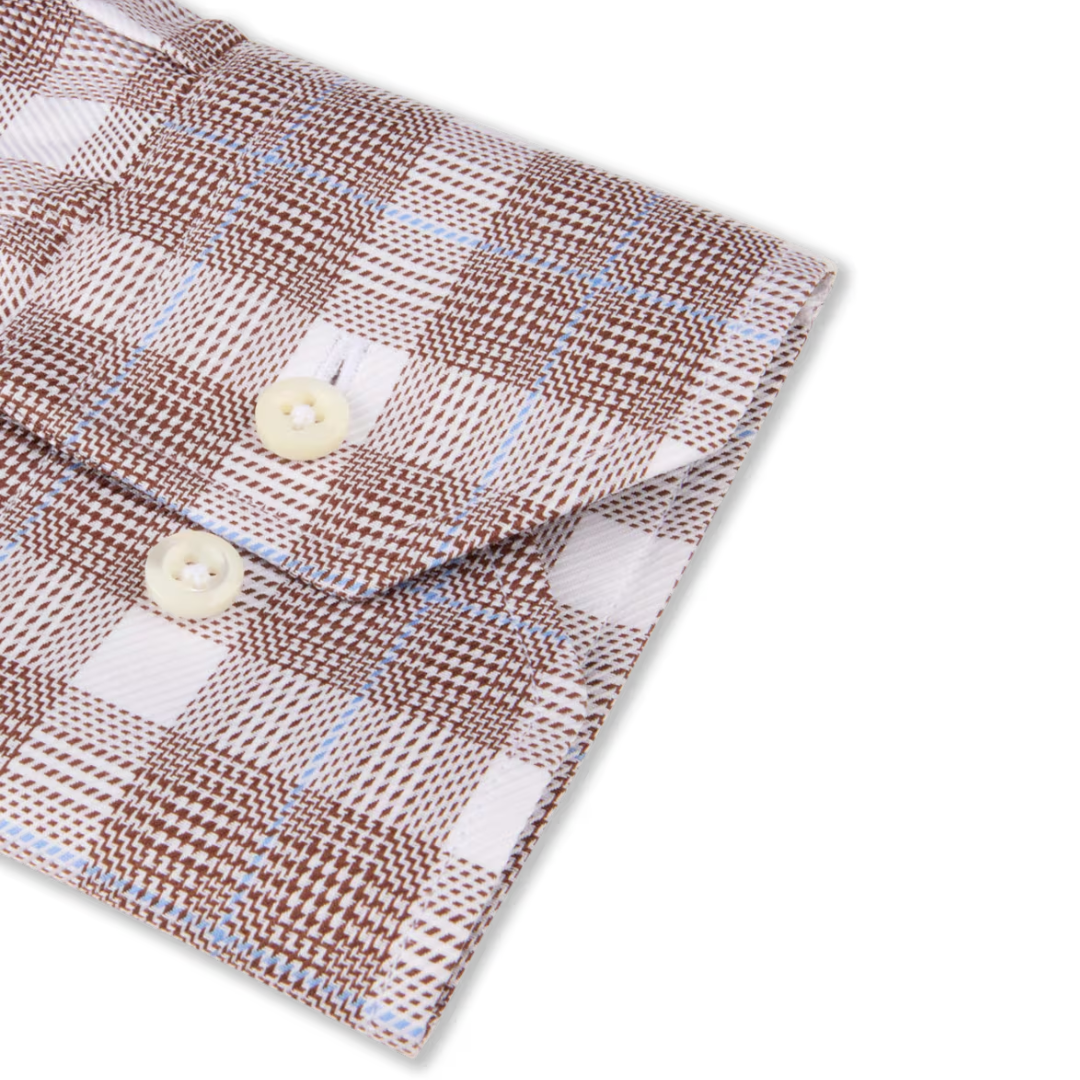 Brown Checked Twill Shirt