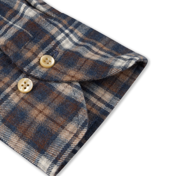 Navy Checked Flannel Shirt