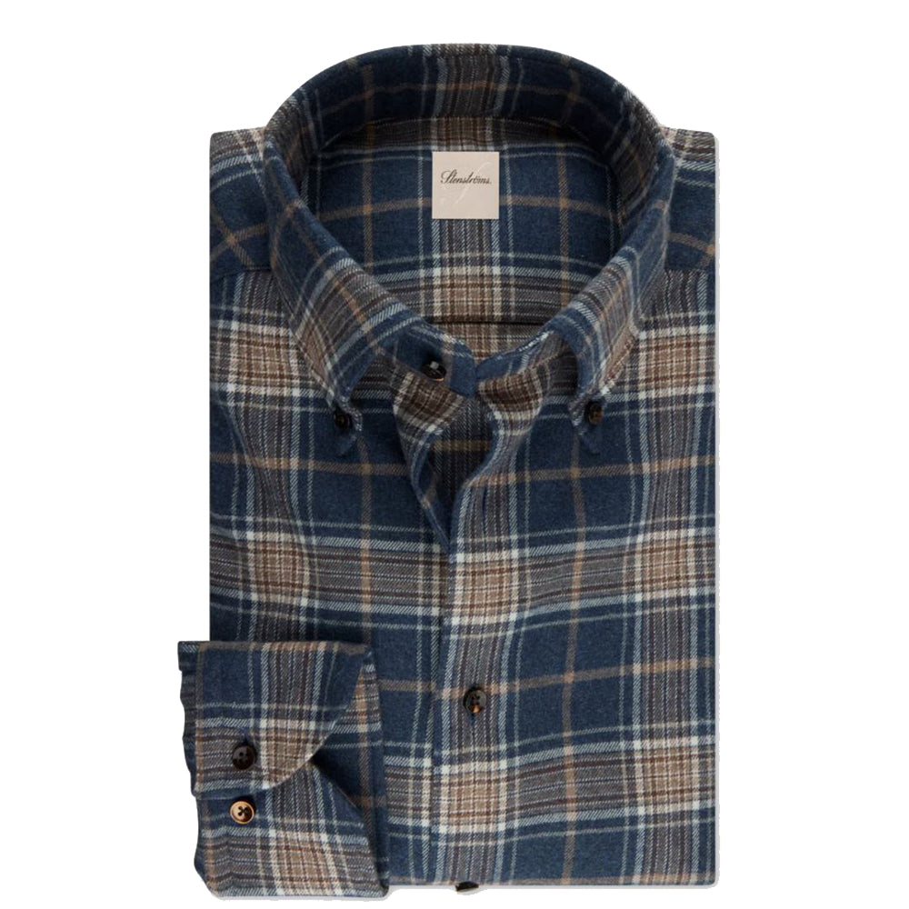 Dark blue Checked Flannel Shirt