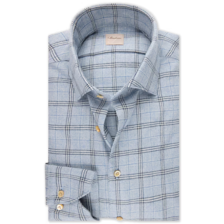 Blue Checked Flannel Shirt