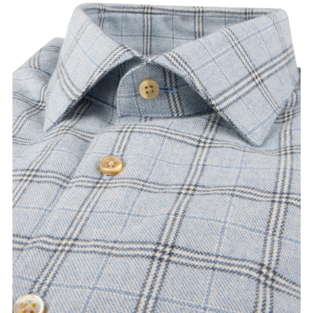 Blue Checked Flannel Shirt
