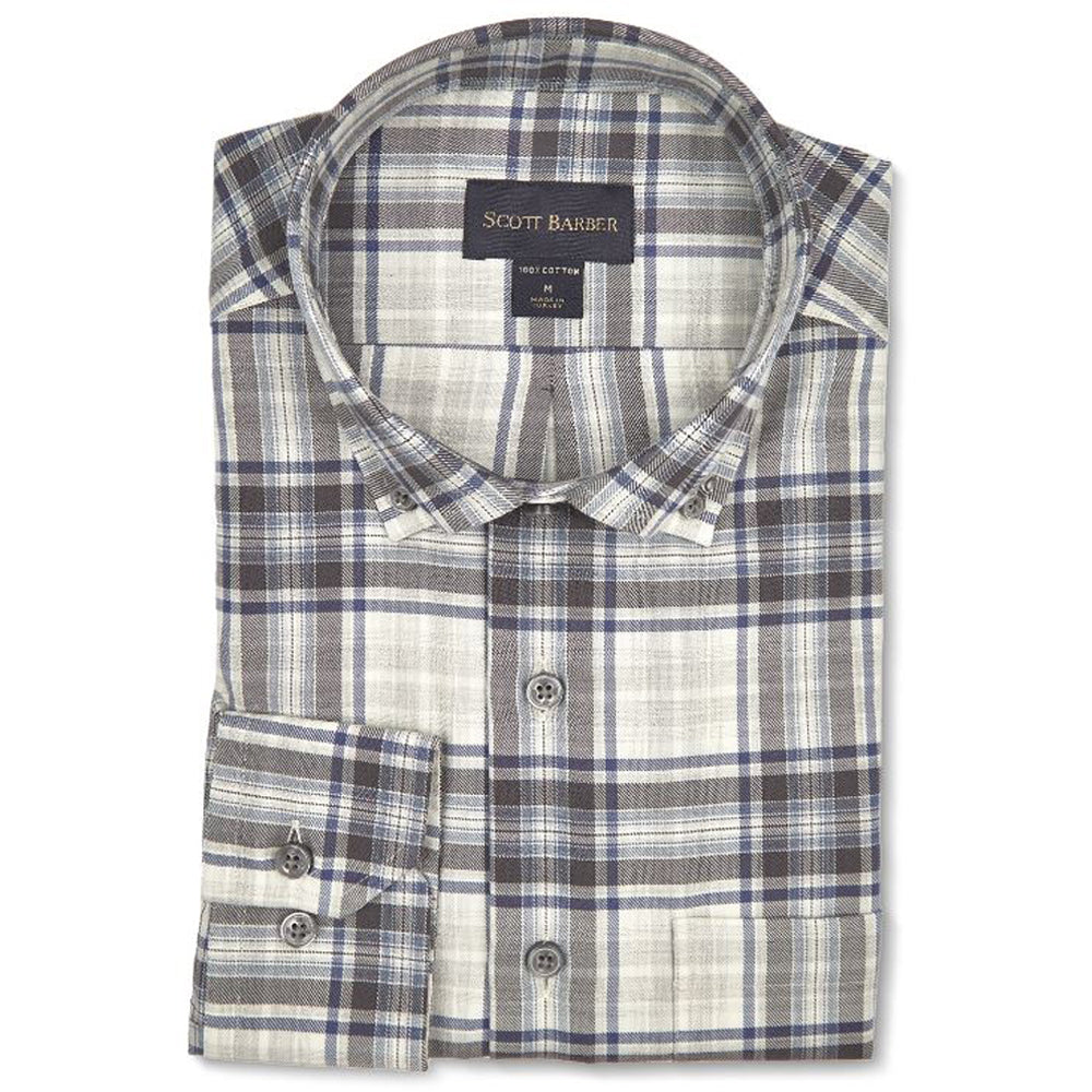 Melange Herringbone Plaid Blue