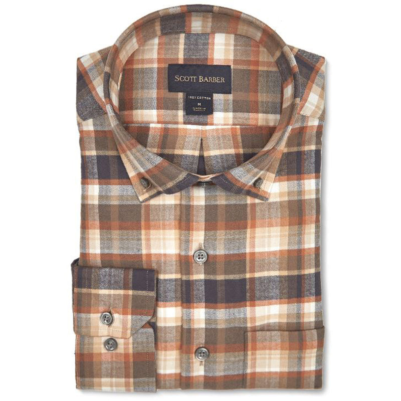 Cotton Flannel Plaid Ochre