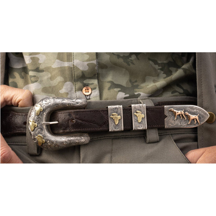 Pecos 2073 Quail & Pointer Buckle Set