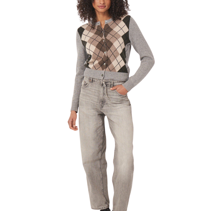 Multicolor Argyle Cashmere Cardigan
