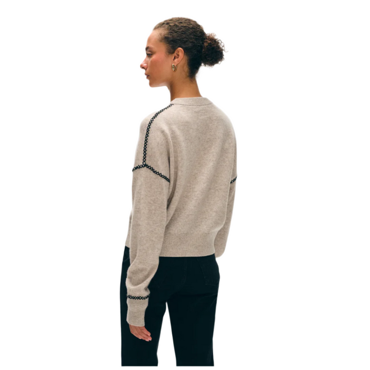 Cashmere Blanket Stitch Crewneck