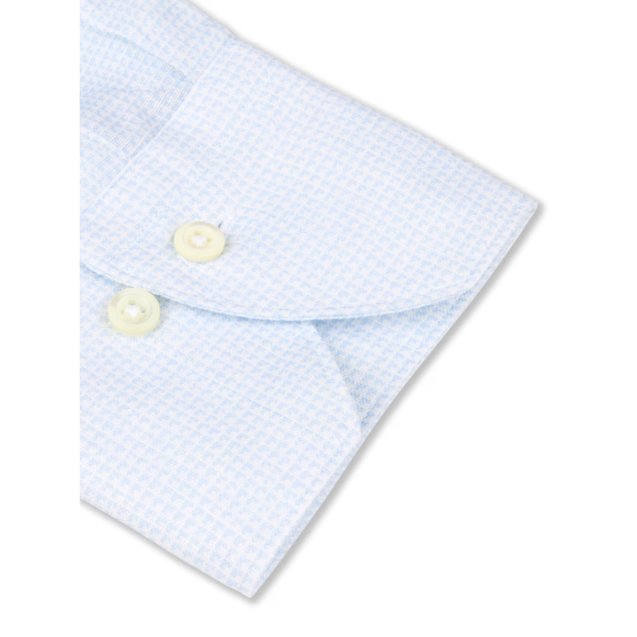 Light Blue Checked Linen/Lyocell Shirt