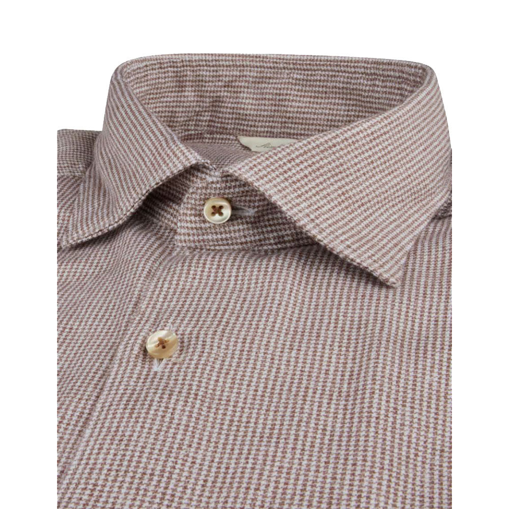 Brown Houndstooth Oxford Shirt