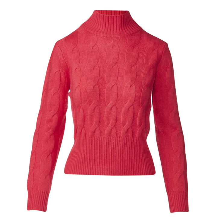 Cashmere Cable Mock Neck Sweater