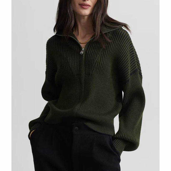 Carmen Zip Rib Knit