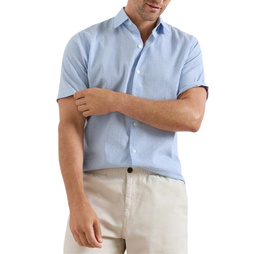 Coastal Stripe Cotton Lyocell Sport Shirt