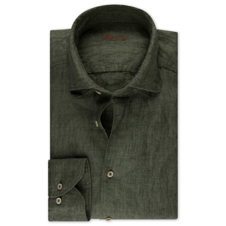 Dark Green Linen Shirt