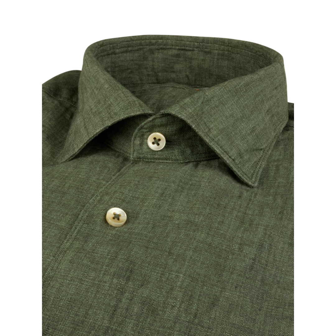 Dark Green Linen Shirt