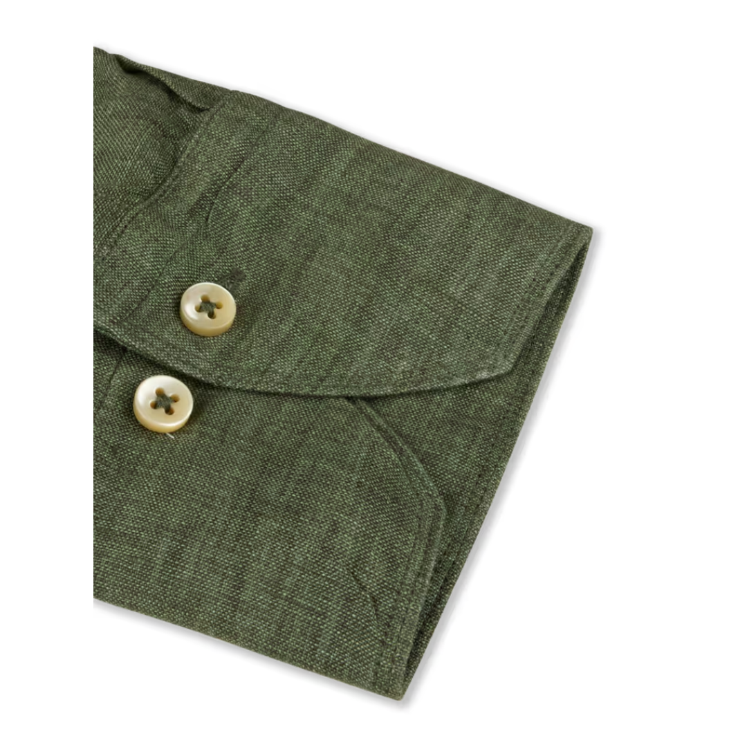 Dark Green Linen Shirt