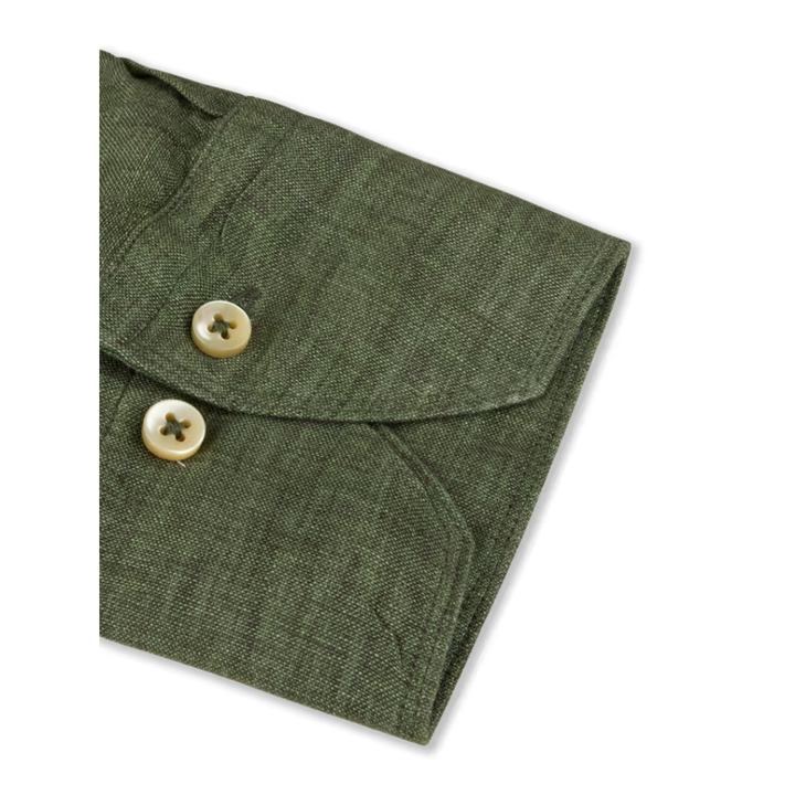 Dark Green Linen Shirt