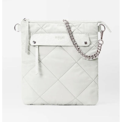 Quilted Flat Madison Crossbody -  Frost