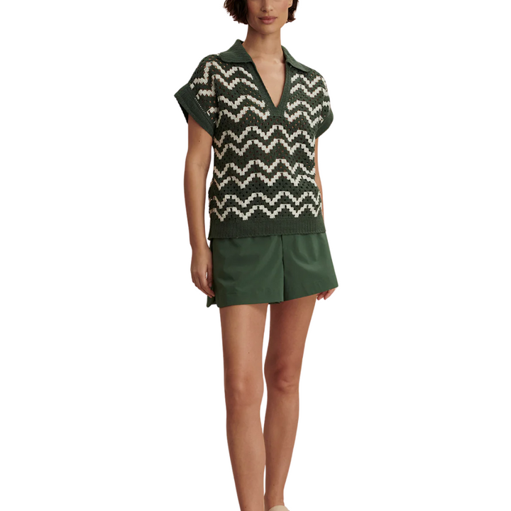 Joelle Crochet Polo Top