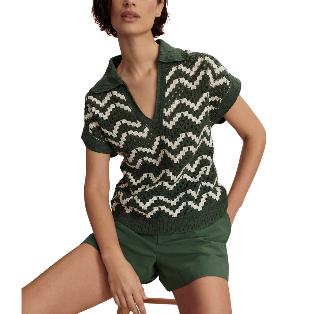 Joelle Crochet Polo Top