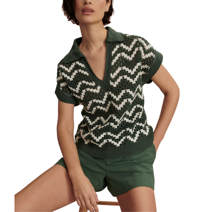 Joelle Crochet Polo Top
