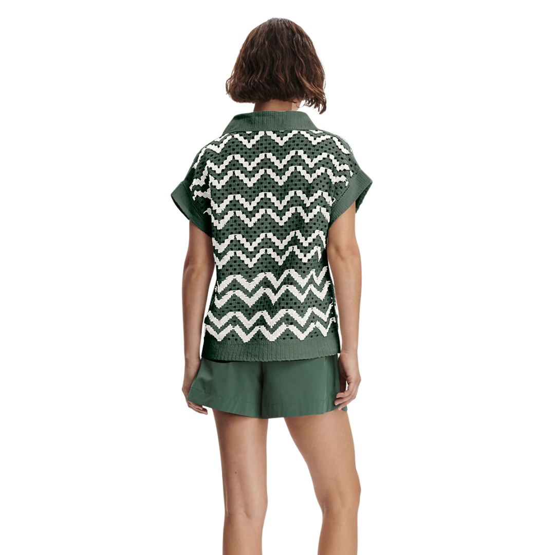 Joelle Crochet Polo Top