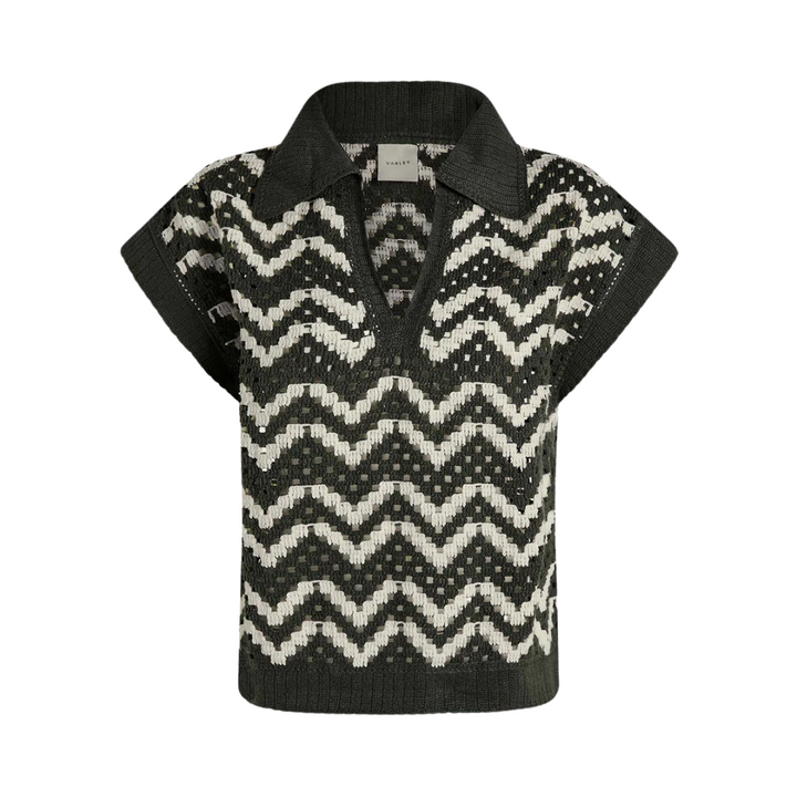 Joelle Crochet Polo Top