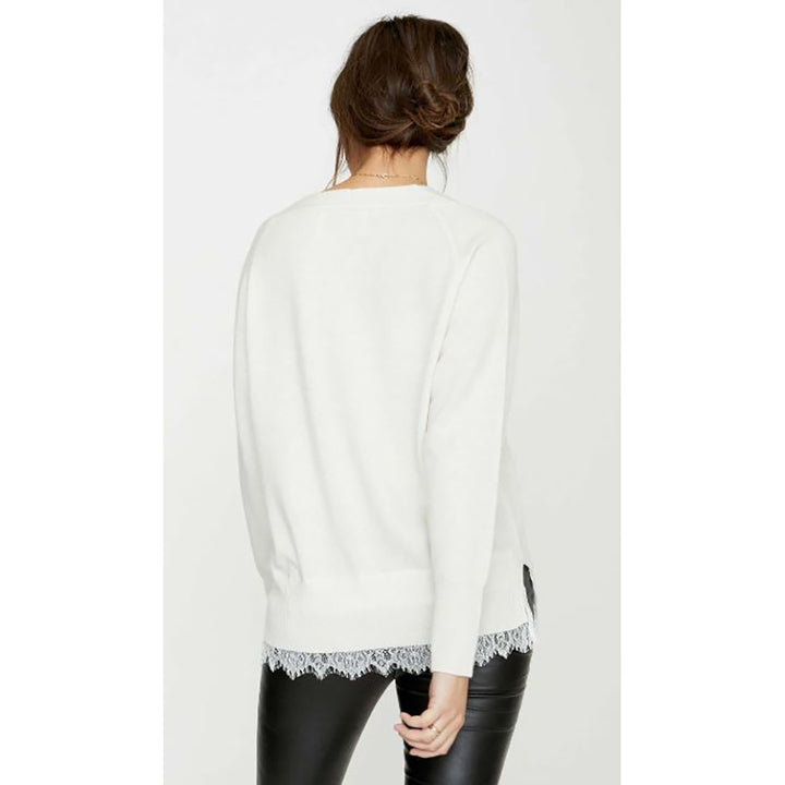 Lace Vee Layered Pullover