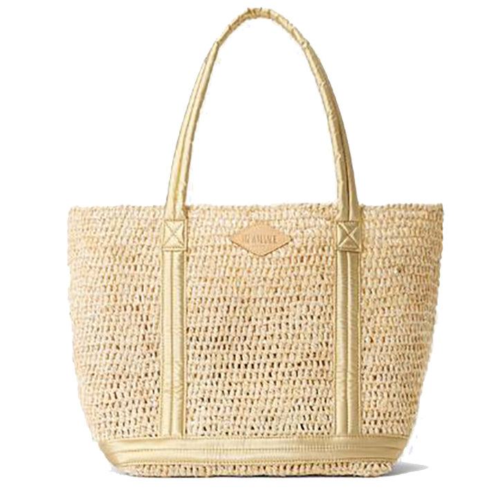 Medium Raffia Tote Sequin - Light Gold