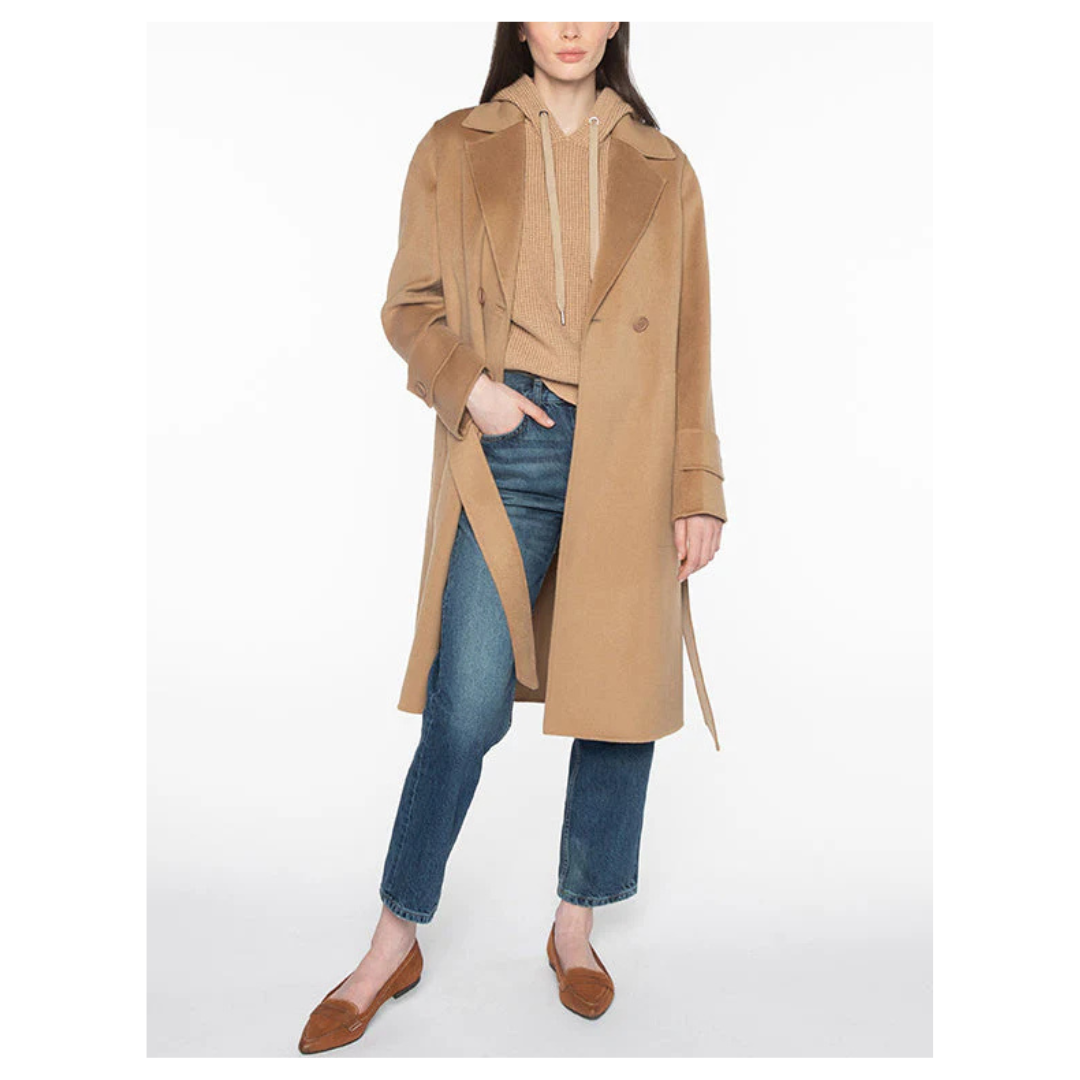 Notch Collar Belted Coat