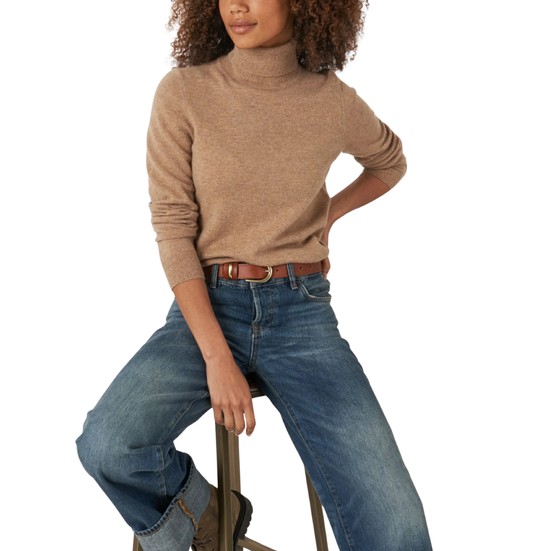 Basic Organic Cashmere Roll Neck Sweater