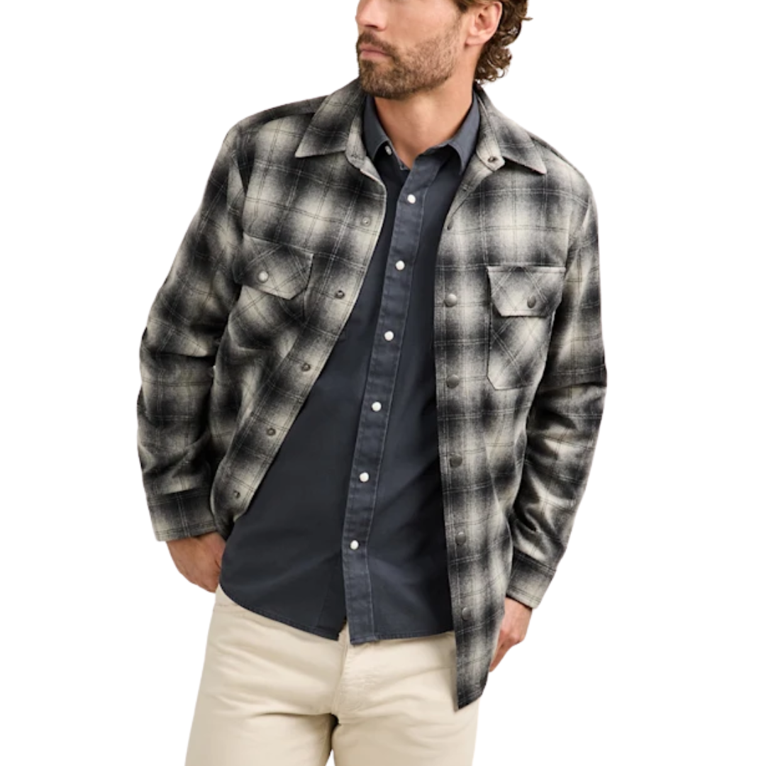 Plaid Quilted Wool CPO Jacket