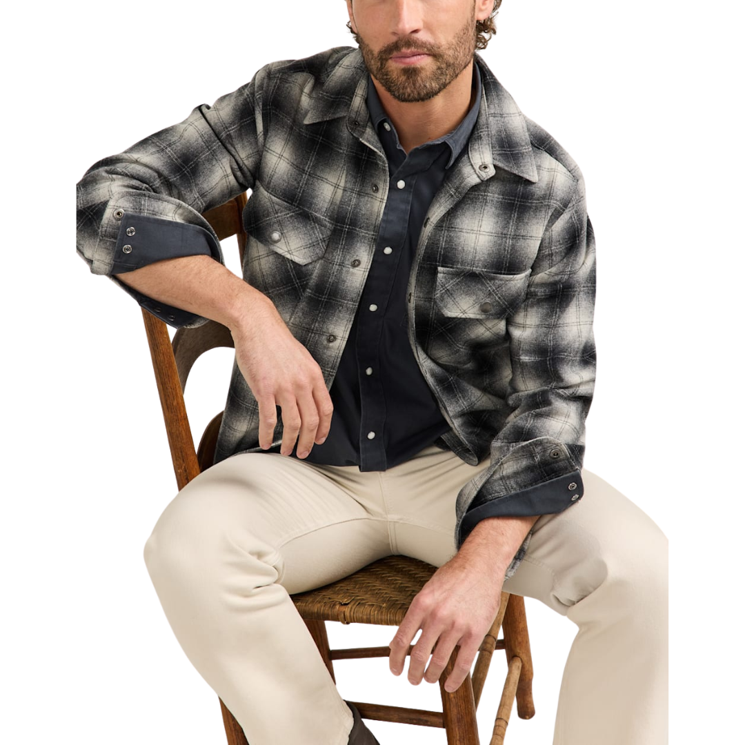 Plaid Quilted Wool CPO Jacket